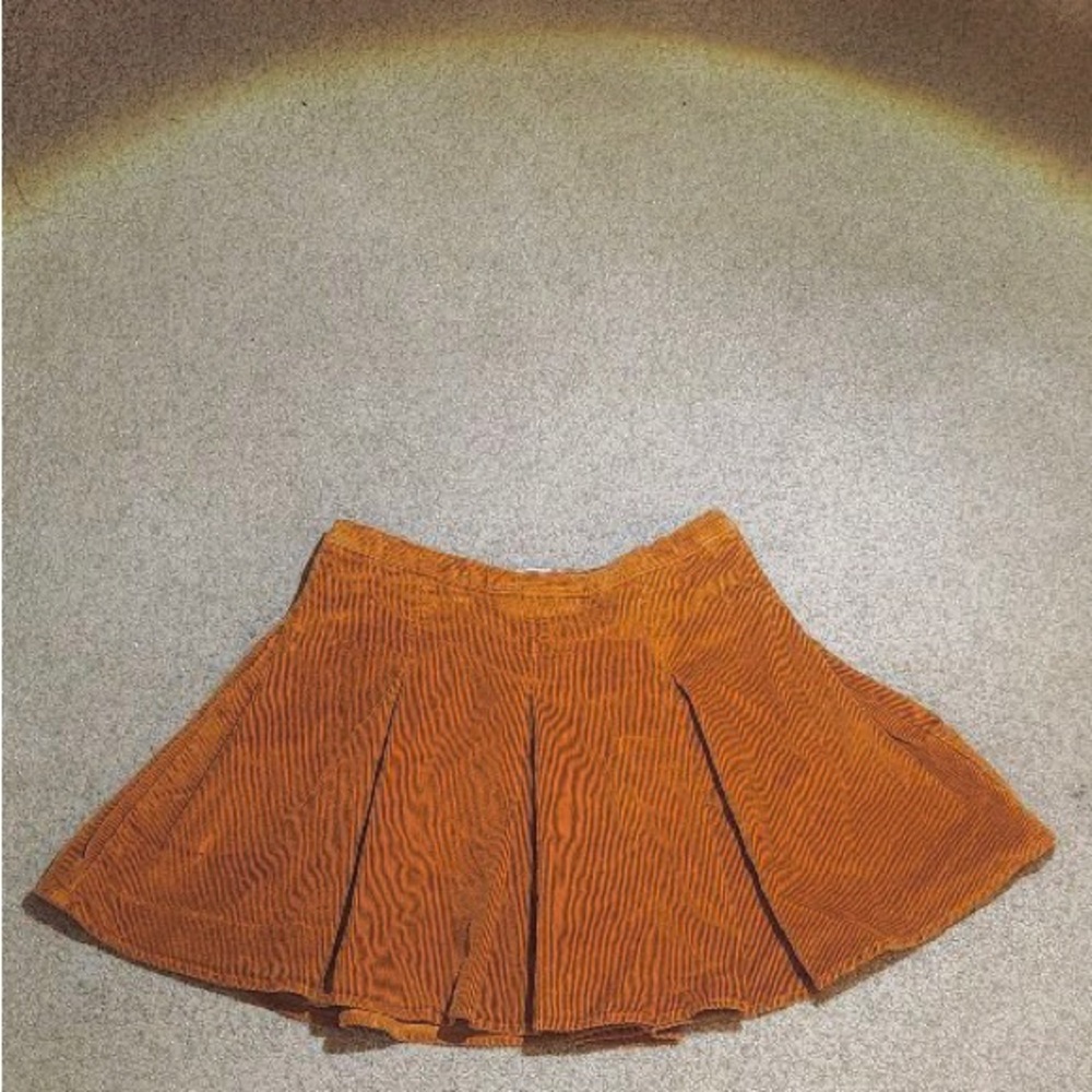 Corduroy A-Line Skirt in Rust
